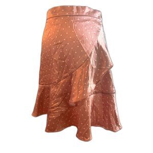 Venus Womens Satin Pink Coquette Faux Wrap Skirt Sz 6 Ruffles Feminine Romantic